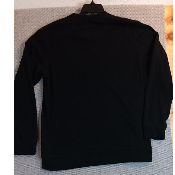 Levis Henley Sweater Mens Large Black Lightweight Textured Stressed Casual - Picture 7 of 12